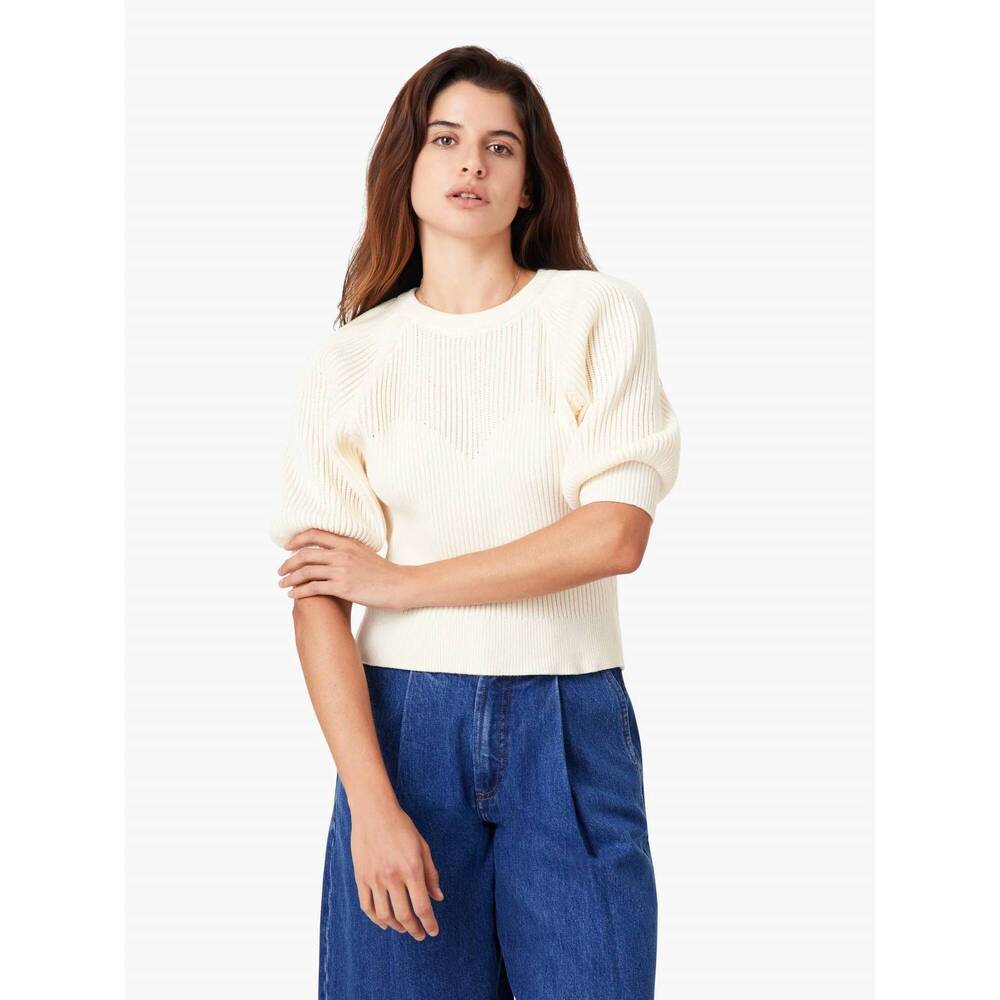 NEW HABITUAL puff raglan sleeve sweater in whisper white